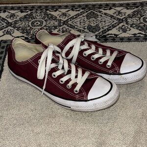 Converse Maroon and White Sneakers